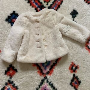Beautiful faux fur cream toddler coat